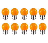 ZFQ Lot de 10 Ampoule LED Couleur B22 2W équivalente 20W AC 220V-240V B22 Baïonnette Ampoules Guirlande LED Ampoules Multicolore pour Maison Bar Fête Décoration d'ambiance, Orange