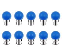 ZFQ Lot de 10 Ampoule LED Couleur B22 2W équivalente 20W AC 220V-240V B22 Baïonnette Ampoules Guirlande LED Ampoules Multicolore pour Maison Bar Fête Décoration d'ambiance, Bleu