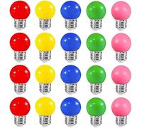 ZFQ Lot de 20 Ampoule LED Couleur E27 2W équivalente 20W E27 Ampoule économie Guirlande Couleur LED Ampoules Multicolore pour Maison Bar Fête Décoration d'ambiance (4 par couleur)