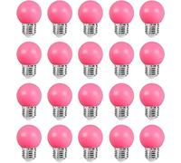 ZFQ Lot de 20 Ampoule LED Couleur E27 2W équivalente 20W E27 Ampoule économie Guirlande lumière de golf Rose LED Ampoules Multicolore pour Maison Bar Fête Décoration d'ambiance