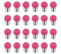ZFQ Lot de 24 Ampoule LED Couleur B22 2W équivalente 20W B22 Ampoule économie Guirlande lumière de golf Rose LED Ampoules Multicolore pour Maison Bar Fête Décoration d'ambiance
