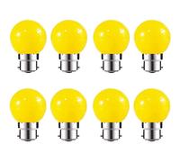 ZFQ Lot de 8 Ampoule LED Couleur B22 2W équivalente 20W AC 220V-240V B22 Baïonnette Ampoules Guirlande LED Ampoules Multicolore pour Maison Bar Fête Décoration d'ambiance, Jaune