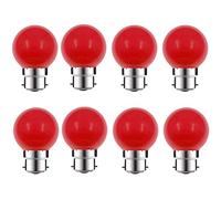 ZFQ Lot de 8 Ampoule LED Couleur B22 2W équivalente 20W AC 220V-240V B22 Baïonnette Ampoules Guirlande LED Ampoules Multicolore pour Maison Bar Fête Décoration d'ambiance, Rouge
