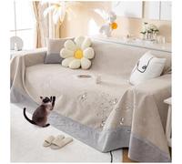 ZGDDPZA Housse de Canapé Imperméable Antidérapante pour Chat et Canapé en L | Protège assise/dossier des poils & griffures, canapés 1-4 places, amovible lavable (Kaki,200*420cm)