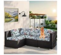 ZGDDPZA Housse de Coussin Extérieur Imperméable Housse de Siège Élastique et Antidérapante Protection Déhoussable pour Coussins de Meubles de Jardin, Terrasse, Balcon et Salon (Flowers,2 Places)