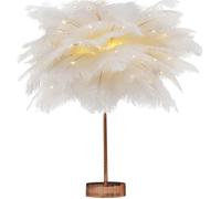 ZGEER Mini lampe de table LED plume blanche, lampe de chevet, lampe de table décorative chambre.