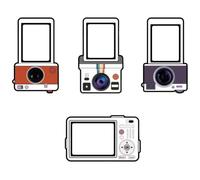 Zghhc Lot De 4 Mini Cadres Photo Magnétiques Instantanés, Supports Magnétiques pour Réfrigérateur pour Photos Cartes Postales.