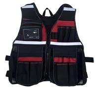 Zghhc Veste De Travail Utilitaire, Gilet Porte-Outils Multipoches, Gilet De Travail avec Pochette À Outils Ajustable, Vêtement De Travail pour Électricien, Charpentier, Plombier