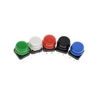 ZGPOSQKZSC 25PCS 12X12MM Module de grande ros bouton commutateur tactile léger avec chapeau Sortie haut niveau