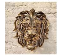 ZGSYH Grande décoration murale tête de lion, nouvelle sculpture d'art murale à tête de lion faite à la main, sculpture murale en résine 3D dorée tête de lion pour cadeaux de ferme ( Size : 16*12*21cm