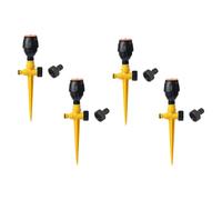 ZGUZMCMK Ensemble de 4 Arroseurs de Jardin Rotatifs, Pulvérisateurs d'eau Automatiques, Accessoires D'irrigation, Piquets de Sol, Matériau PP pour Pots, Jaune