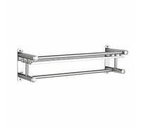 ZGUZMCMK Étagère de Rangement Salle de Bain Moderne en Acier Inoxydable Support Mural Polyvalent Rangement Savons Flacons Brosses pour Optimisation Espace Salle d'eau, 60 Cm
