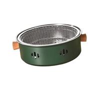 ZGUZMCMK Grill Grille Barbecue Acier Inoxydable Amovible Portable Convient Cuisson Viande Légume Poisson Fête Réunion Extérieur Diamètre, Main en Bois Verte