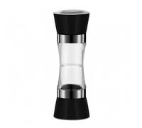 ZGUZMCMK Moulin à Poivre Manuel Broyeur Épices Mécanisme Réglable Céramique Corps Verre Couvercle Anti-poussière Convient à la Cuisine Table Préparation de Repas, Double Plastique Noir