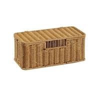 ZGUZMCMK Organisateur de Câbles Boîte à Câbles Contenant pour Multiprises Coffret pour Fils Construction en Rotin Synthétique et, Boîte De Rangement De Câbles À Trois Ouvertures