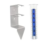 ZGUZMCMK Pluviomètre Tube Extérieur Résistant Au Gel Compteur à Eau Décoratif Jauge de Précipitation Claire Structure en Acier Inoxydable Adapté Pel, Tube 21cmx4cm