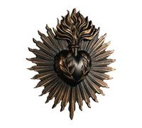 ZGUZMCMK Sculpture Murale Cœur Sacré Décoration Suspendue Plaque Gothique Statue Résine Artisanat Adaptée pour Salon Chambre Entrée Restaurant Bar Hôtel, noir