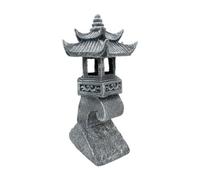 ZGUZMCMK Statue de Jardin, Lanterne à énergie Solaire, Sculpture Traditionnelle Chinoise En Résine Résistante Aux Intempéries, Idéale pour, 15 Cm X 10 Cm X 32.5 Cm