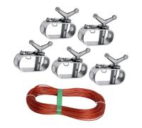 ZGUZMCMK Tendeur de Corde pour Couverture de Piscine en 5 Parties, Alliage D'aluminium, Corde de Rechange Extérieure de 30 M, Couverture d'hiver pour P, Câble et 5 Treuils