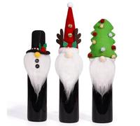 Zhadyu Couvercles Décoratifs pour Bouteilles De Noël | Protecteur De Couvercle Réutilisable Mignon | 3 Pièces Décor De Noël pour Vin - pour Fêtes Bière Whisky Verre Voyage Anniversaire Maison Cuisine