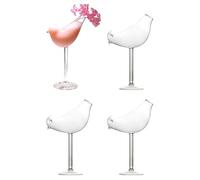 Zhajipai Verres À Whisky,4 pièces oiseau transparent base haute stable - verres à cocktail et à vin modernes,pour Whisky Bourbon Champagne Jus Alcool Spiritueux Fêtes Mariages Anniversaires