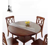 Zhaomi Film Protecteur De Table Ronde en PVC Transparent, Housse De Protection De Nappe en PVC Imperméable Transparente De 0,8 Mm, Nappe en Plastique Ronde Transparente (Diameter 50cm/20in)