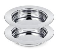 Zhdbchyuu 2 Pcs Communion Plates for Church Communion Bread Tray Plate Church Supplies Set Polished Stainless Steel Tray (Silver)