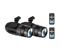Zhdbchyuu 2pcs LED Pinspot Light, 15W Disco Ball Spotlight, RGBW Mirror Ball Lights with Remote Control, LED Pin EU Plug
