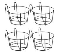 Zhdbchyuu 4 Pack Hanging Planter for Railings Rail Planter Hanging Baskets Flower Pot Holders Iron Plant Racks for Succulents