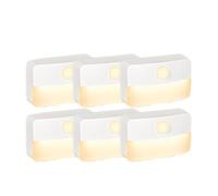 Zhdbchyuu 6 Pack Motion Sensor Stair Light for Indoor, Battery Operated Closet Lights, LED Night Lamps for Bedroom Cabinet Kitchen