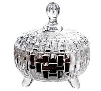 Zhdbchyuu Desktop Decoration Glass European Style Candy Jar Colorful with Lid Snack Jar Dust-Proof Halloween Candy Storage Box A