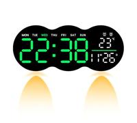 Zhdbchyuu LED Ambient Light Clock Living Room Wall Clock Timing Function Two Sets of Clock Brightness Level Remote Control. A