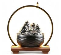 ZHDECOR Fontaine à Eau de Table avec lumière LED et brûleur d'encens,