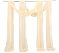 ZHDOKA Lot de 2 panneaux de tissu drapé en mousseline de soie transparente pour arche de mariage, cérémonie, réception, décoration de fête, 5 m