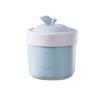 ZHEBO Poubelle Pomme avec Couvercle, Petite pour Bureau et Chambre | poubelle pomme, couvercle basculant, petit format PP, pour bureau chambre table - crème bleu clair