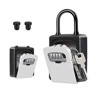 ZHEGE Boite a Clef Avec Anse, Boite a Clefs Securisee Exterieur (Gris)