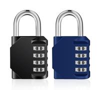 ZHEGE Cadenas à Code 4 Chiffres, Cadenas Vestiaire (Noir & Bleu)