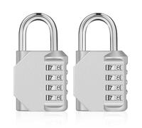 ZHEGE Cadenas à Combinaison à 4 Chiffre, Cadenas Casier College (2, Argent)