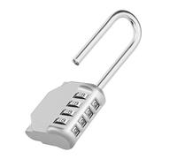 ZHEGE Cadenas à Combinaison à 4 Chiffres, Cadenas Long (1, Argent)