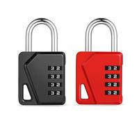 ZHEGE Cadenas Code, Cadenas à Code 4 Chiffres (Noir & Rouge)