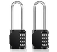 ZHEGE Cadenas Long Code Exterieur, Grande Cadenas Code 4 Chiffres (2, Noir)
