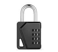 ZHEGE Casier avec plaque signalétique et cadenas code 4 chiffres (1, Noir)