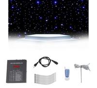 zhenmaster Rideau LED fond étoilé pour mariage, spectacle, club - DMX/télécommande - lumière stable, tissu ignifuge noir, ambiance immersive garantie(Blue+White,3x4m)