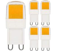 ZHENMING Lot de 5 Ampoules LED G9 Blanc Chaud 3000K 2W Équivalent 10W 15W 20W Ampoules Halogènes Courtes 230V