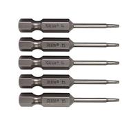 ZHIDA Lot de 50 embouts de tournevis Torx T5 (TX5), 50 mm, embouts de tournevis magnétiques compatibles avec perceuse électrique et réparation électronique (50 x T5)
