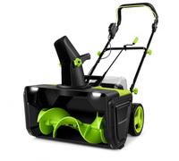 ZHIGUANYUN Souffleuse à Neige électrique sans Fil, 3500 W, Largeur de déblaiement de 50 cm, Distance de Projection maximale de 7,6 m, Double Phare LED, pour Usage Commercial.