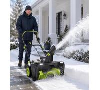 ZHIGUANYUN Souffleuse à Neige électrique sans Fil avec éclairage LED et goulotte réglable, pour allées, trottoirs et Aires de stationnement.