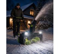 ZHIGUANYUN Souffleuse à Neige électrique sans Fil, Largeur de Travail de 50,8 cm, Distance de Projection de 7,6 m, Double phares LED pour allée