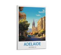 ZHILIJING Affiches de voyage vintage d'Adélaïde Australie - Impression sur toile - Décoration murale moderne pour chambre à coucher - 30 x 45 cm
