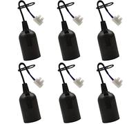 ZHIQIN Lot de 6 douilles de rechange E27 - Noir - Culot E27 - Avec câble - 4 A - 250 V - Maximum 60 W - Plafonnier pour travaux de construction
